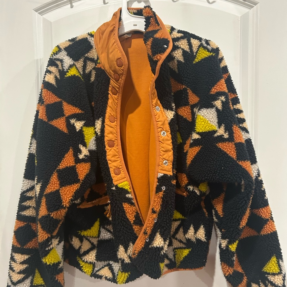 Free people rocky ridge fleece Geometric Patterned Fleece Jacket